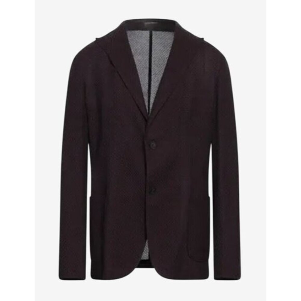 Emporio Armani Mens Burgundy Blazer Jacket 52R Slim Fit Cotton Blend New w Tags